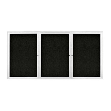 United Visual Products Sliding Door Indoor Enclosed Corkboard, 9 UV9030ACS-BRONZE-CLOUD